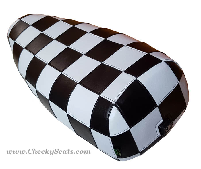 Genuine Stella Checkers SKA Black White Scooter Seat Cover